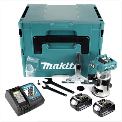 Makita DRT 50 RFJ Akku Multifunktionsfräse 18V Brushless + 2x Akku 3,0Ah + Ladegerät + Makpac - Toolbrothers