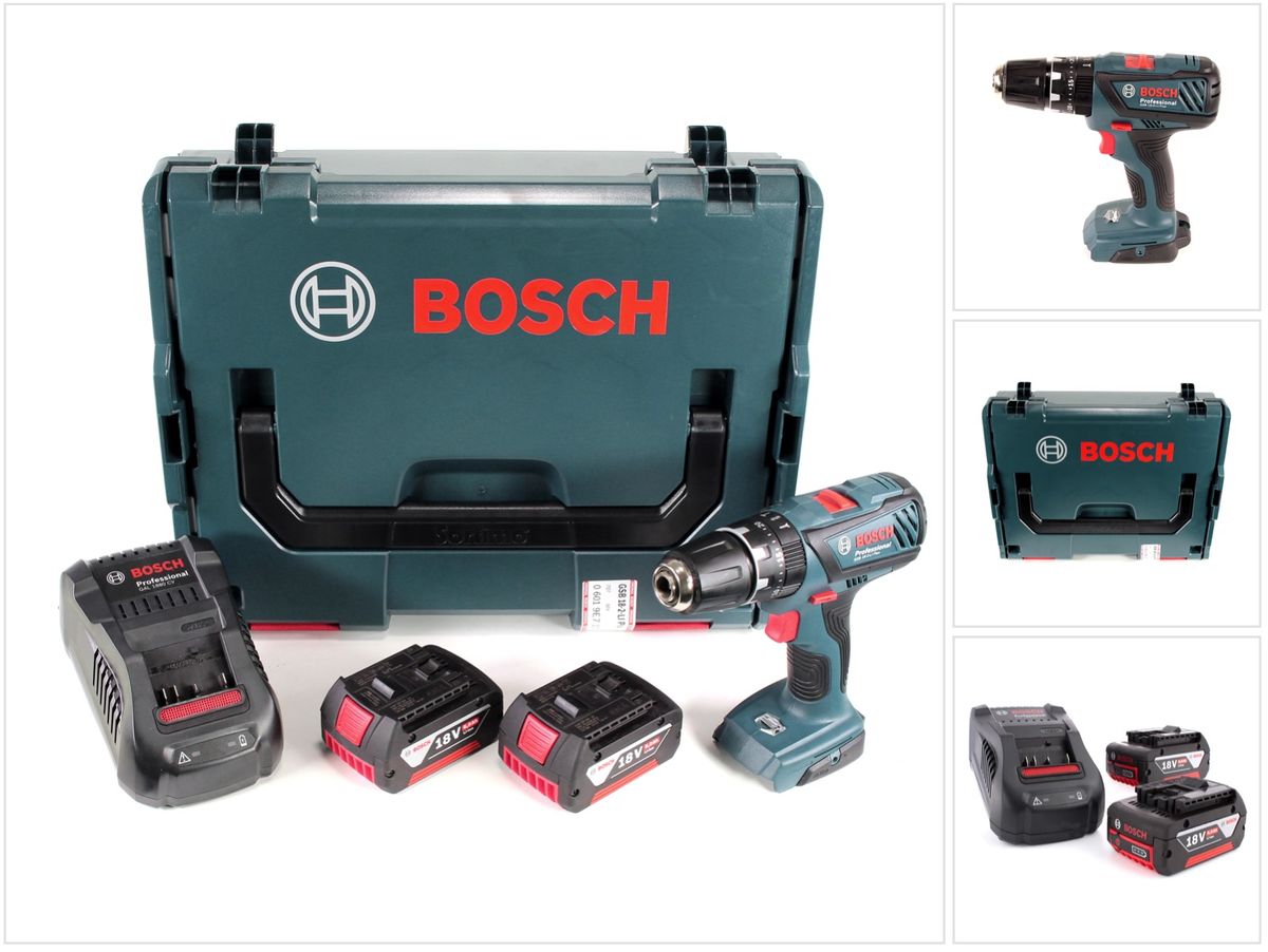 Bosch GSB 18-2-Li Plus Professional 18 V Akku Schlagbohrschrauber in L-Boxx mit 2x GBA 6,0 Ah Akku + Ladegerät - Toolbrothers