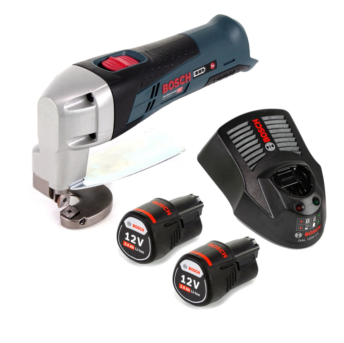 Bosch GSC 12 V-13 Akku Blechschere L-Boxx ready + 2x 2,0Ah +  Ladegerät - Toolbrothers