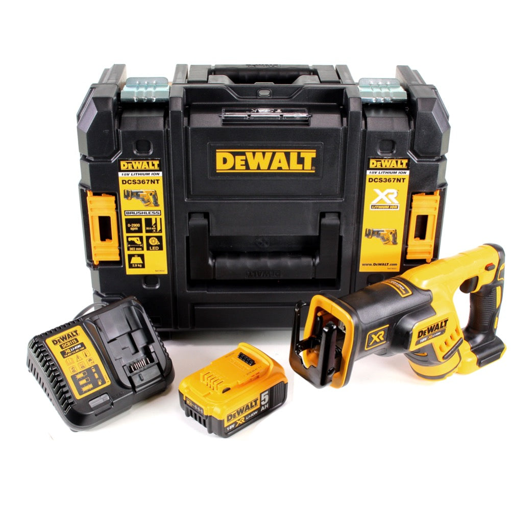 DeWalt DCS 367 P1 Akku Säbelsäge 18V Brushless + 1x Akku 5,0Ah + Ladegerät + TSTAK - Toolbrothers