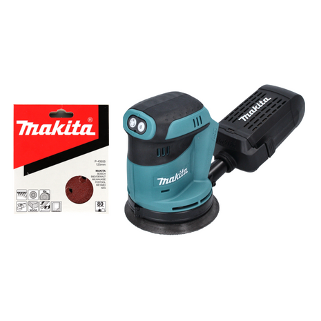 Makita DBO 180 Z Akku Exzenterschleifer 18 V 125 mm + 10x Schleifpapier K80 ( P-43555 ) - Toolbrothers