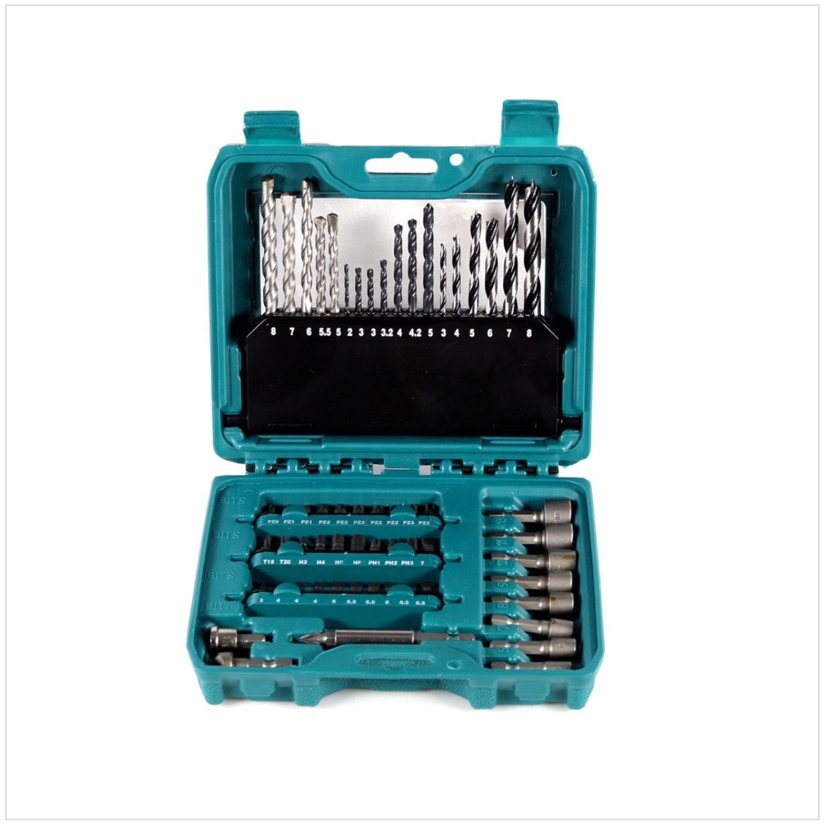 Makita DHP 453 Akku Schlagbohrschrauber 18 V 42Nm im Makpac + DML 802 Akku Lampe + 60 tlg. Bit/Bohrer Set - Toolbrothers