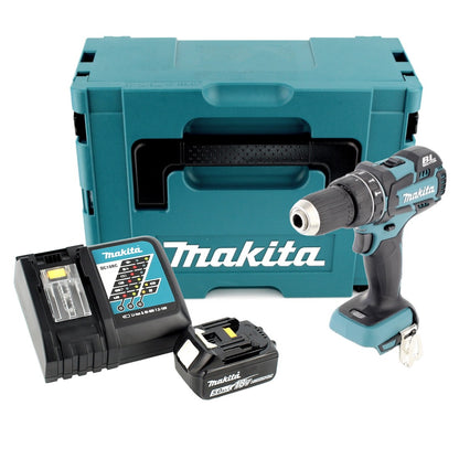 Makita DHP 480 RT1J 18 V Li-Ion Akku Schlagbohrschrauber Solo im Makpac + 1x 5,0 Ah Akku + Schnellladegerät - Toolbrothers