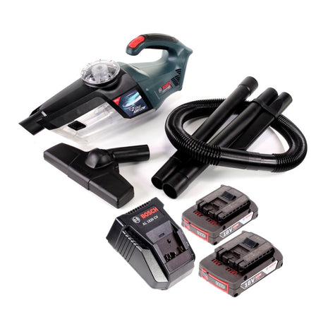 Bosch GAS 18V-1 Professional Li-Ion Akku Staubsauger Hand Sauger + 2x GBA 2,0 Ah Akku + AL 1820 CV Ladegerät - Toolbrothers