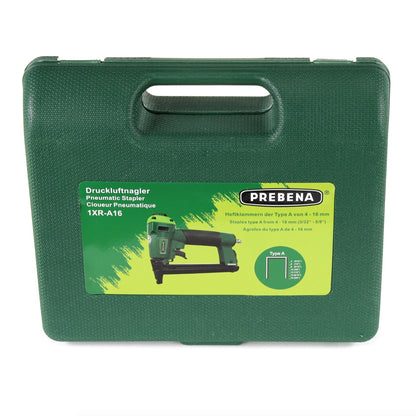 Prebena 1XR-A16 Luftdruck Druckluftnagler im Transportkoffer + A-BOX 9.000 Heftklammern / Staples - Toolbrothers