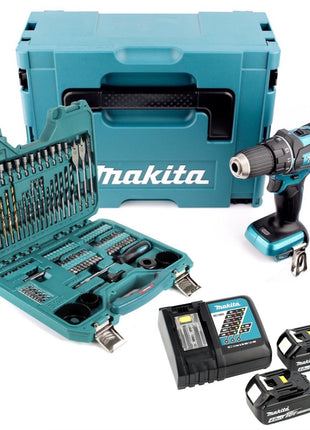 Makita DDF 480 RMJ Akku Bohrschrauber 18 V Brushless + 2x 4,0 Ah Akku + Ladegerät + 100 tlg. Bit & Bohrer Set + Makpac - Toolbrothers