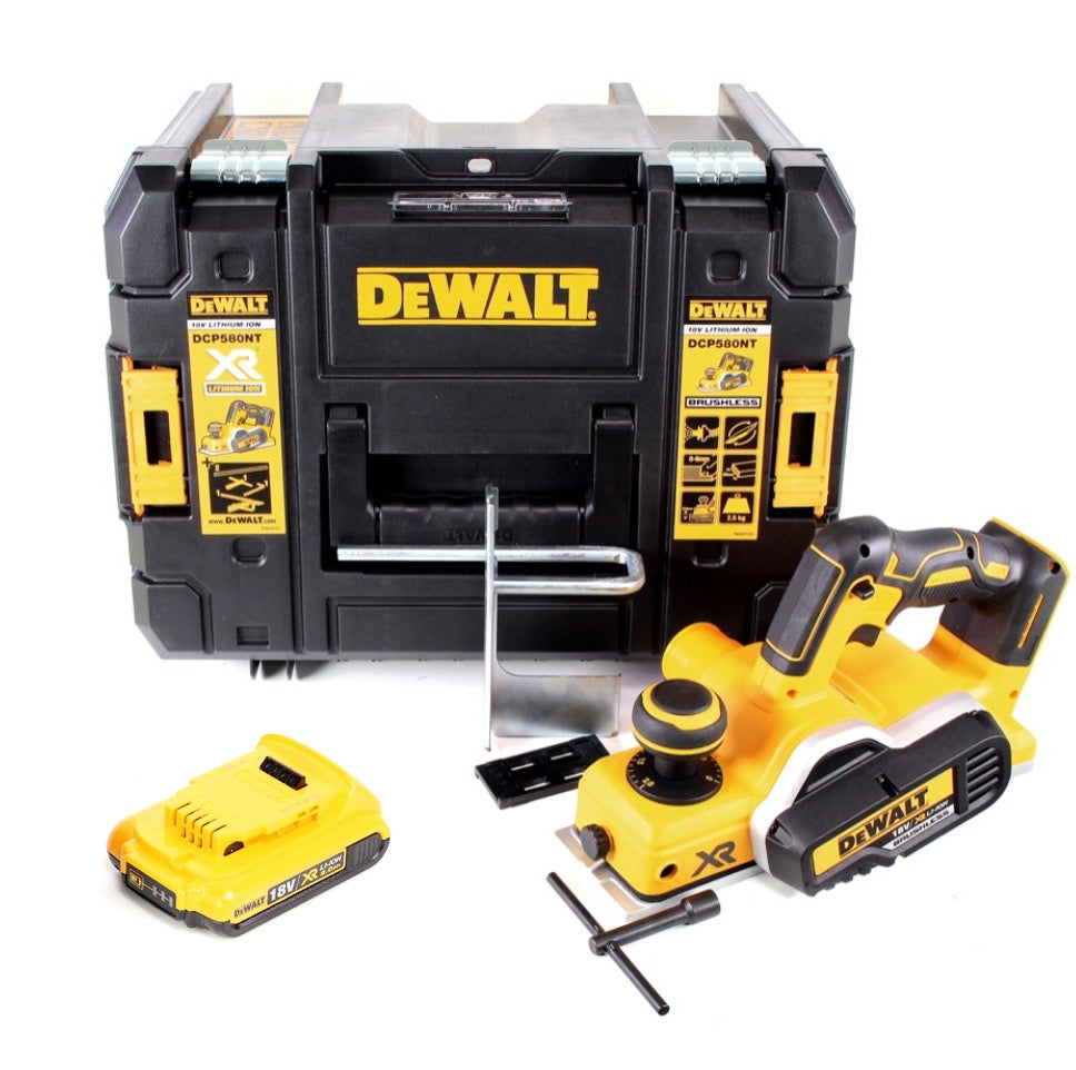 DeWalt DCP 580 NT Akku Hobel 18V 82mm + 1x Akku 2,0Ah + TSTAK - ohne Ladegerät - Toolbrothers