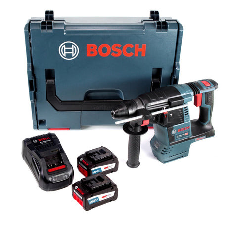 Bosch GBH 18 V-26 Akku Bohrhammer 18V SDS-Plus + Staubabsaugung + 2x Akku 6,3Ah Eneracer + Ladegerät + L-Boxx - Toolbrothers