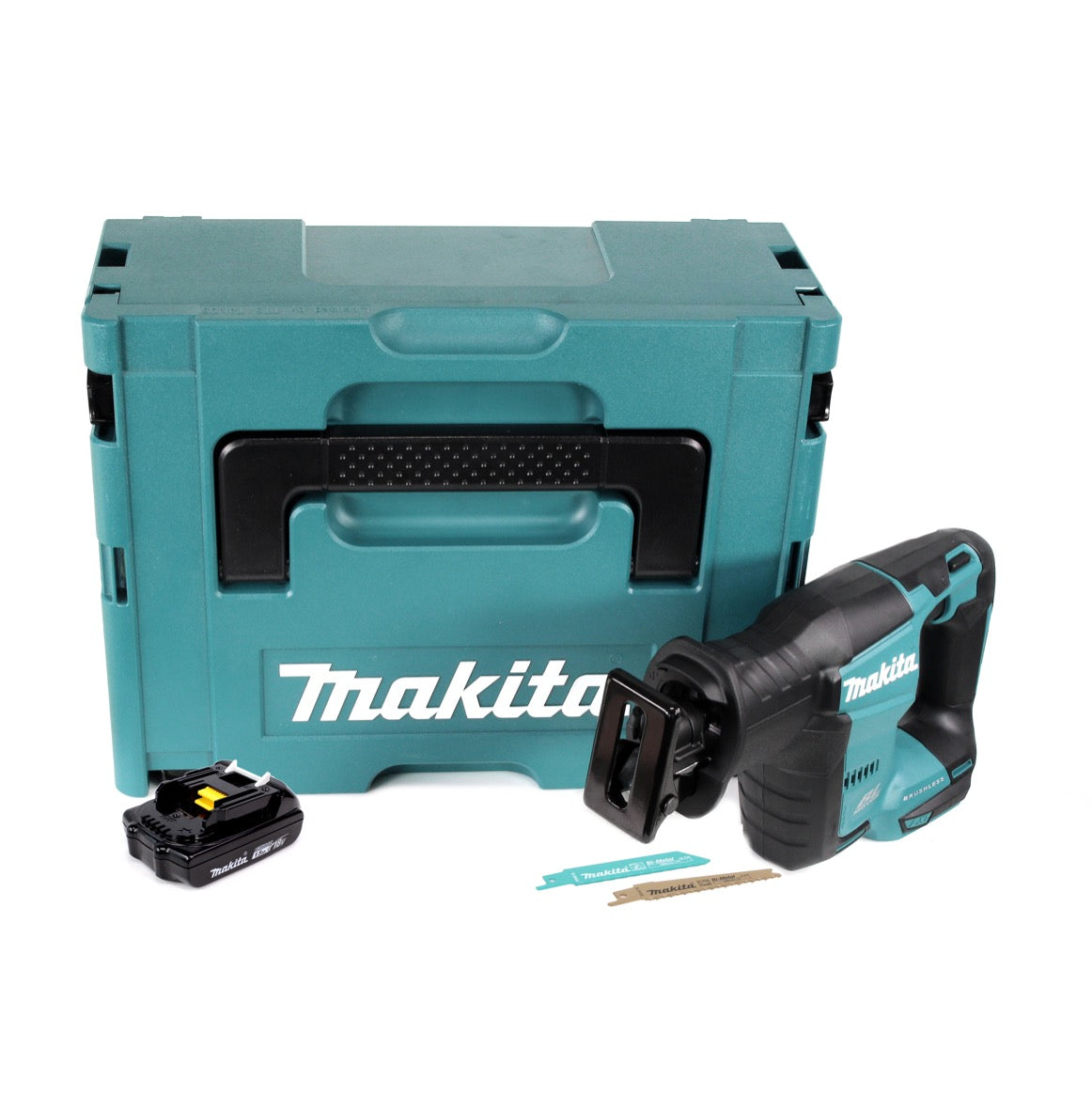 Makita DJR 188 Y1J Akku Reciprosäge 18 V Brushless Säbelsäge im Makpac + 1x 1,5 Ah Akku - ohne Ladegerät - Toolbrothers