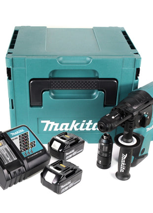 Makita DHR 264 2x 18 V / 36 V Akku-Bohrhammer SDS-PLUS im Makpac + 2x BL 1860 6,0 Ah Akku + DC18RC Schnellladegerät - Toolbrothers