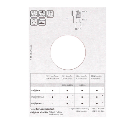 FEIN Long-Life E-Cut Starlock Sägeblatt 35 mm 3 Stk.  ( 63502160220 ) BI-Metall - Toolbrothers