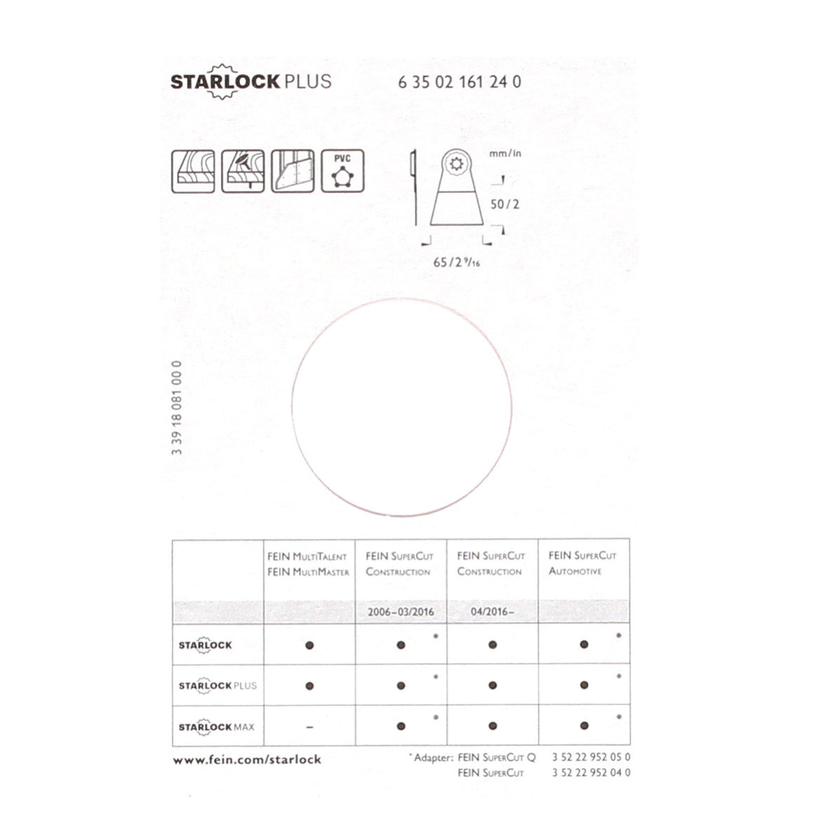 FEIN E-Cut Long-Life Starlock Sägeblatt 10 Stk. 50 x 65 mm ( 63502161240 ) BI-Metall - Toolbrothers