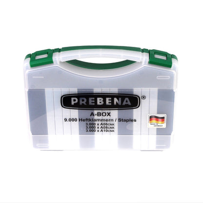 Prebena 1XR-A16 Luftdruck Druckluftnagler im Transportkoffer + A-BOX 9.000 Heftklammern / Staples  im Tanos Systainer® - Toolbrothers