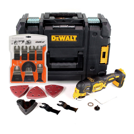 DeWalt DCS 355 NT Akku Oszillierer Multitool 18 V Brushless + TSTAK + 29 tlg. Zubehör + 8x Sägeblätter - ohne Akku, ohne Ladegerät - Toolbrothers