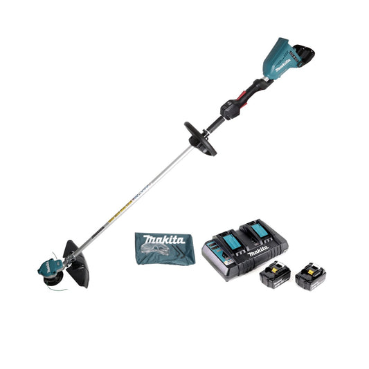 Makita DUR 364 LUM2 Akku Rasentrimmer 36V ( 2x 18V ) 250/350mm Brushless + 2x Akku 4,0Ah + Doppelladegerät - Toolbrothers