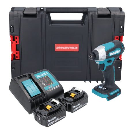 Makita DTD 157 SFJ-R clé à chocs sans fil 18 V 140 Nm 1/4" sans balai + 2x batterie 3,0 Ah + chargeur + RHINO