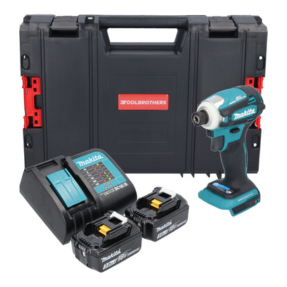 Makita DTD 172 SFJ-R clé à chocs sans fil 18 V 180 Nm 1/4" sans balais + 2x batterie 3,0 Ah + chargeur + RHINO