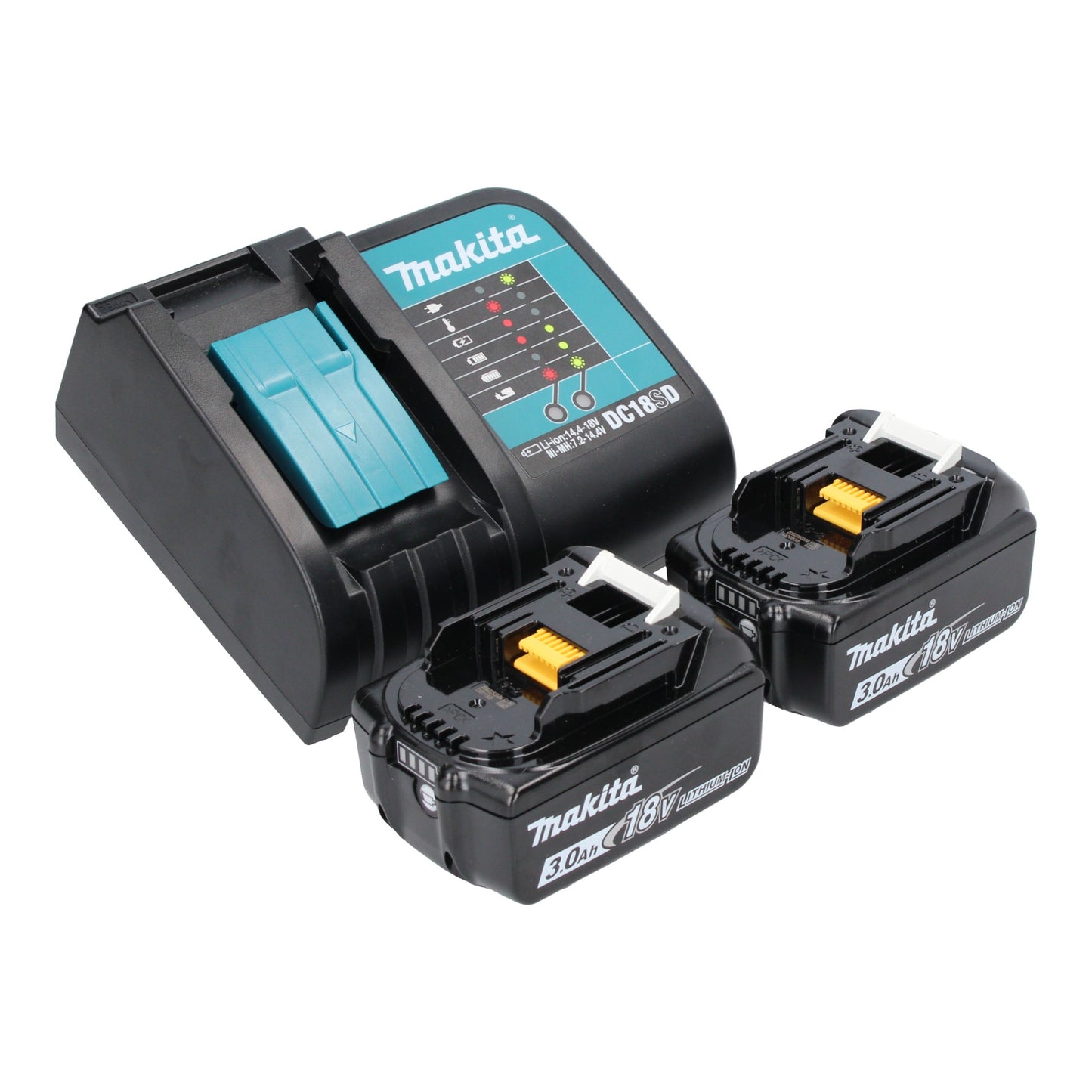 Makita DHP 484 SFJB-R perceuse à percussion sans fil 18 V 54 Nm sans balais noir + 2x batteries 3,0 Ah + chargeur + RHINO