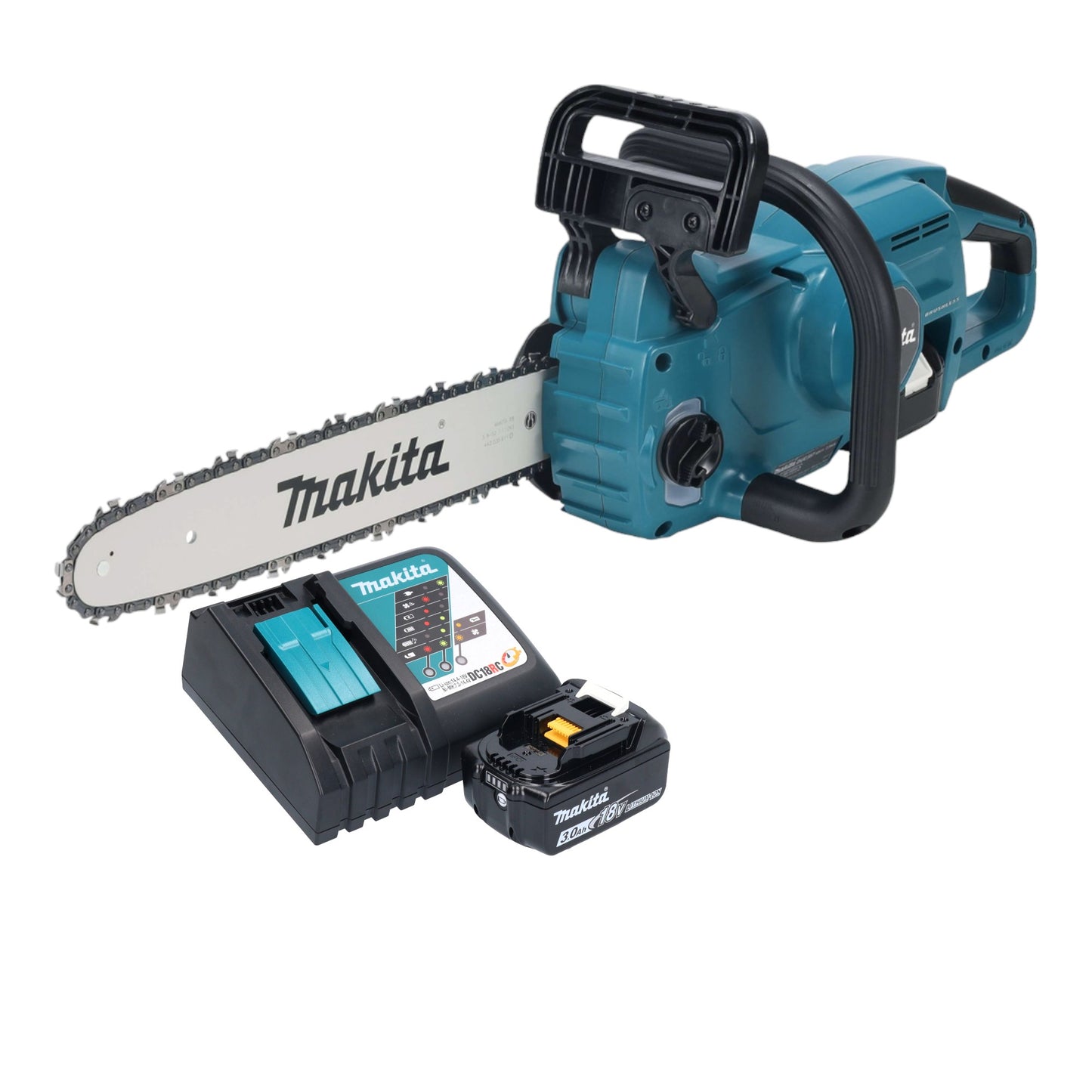 Tronçonneuse à batterie Makita DUC 357 RFX3 18 V 35 cm sans balai + 1x batterie 3,0 Ah + chargeur