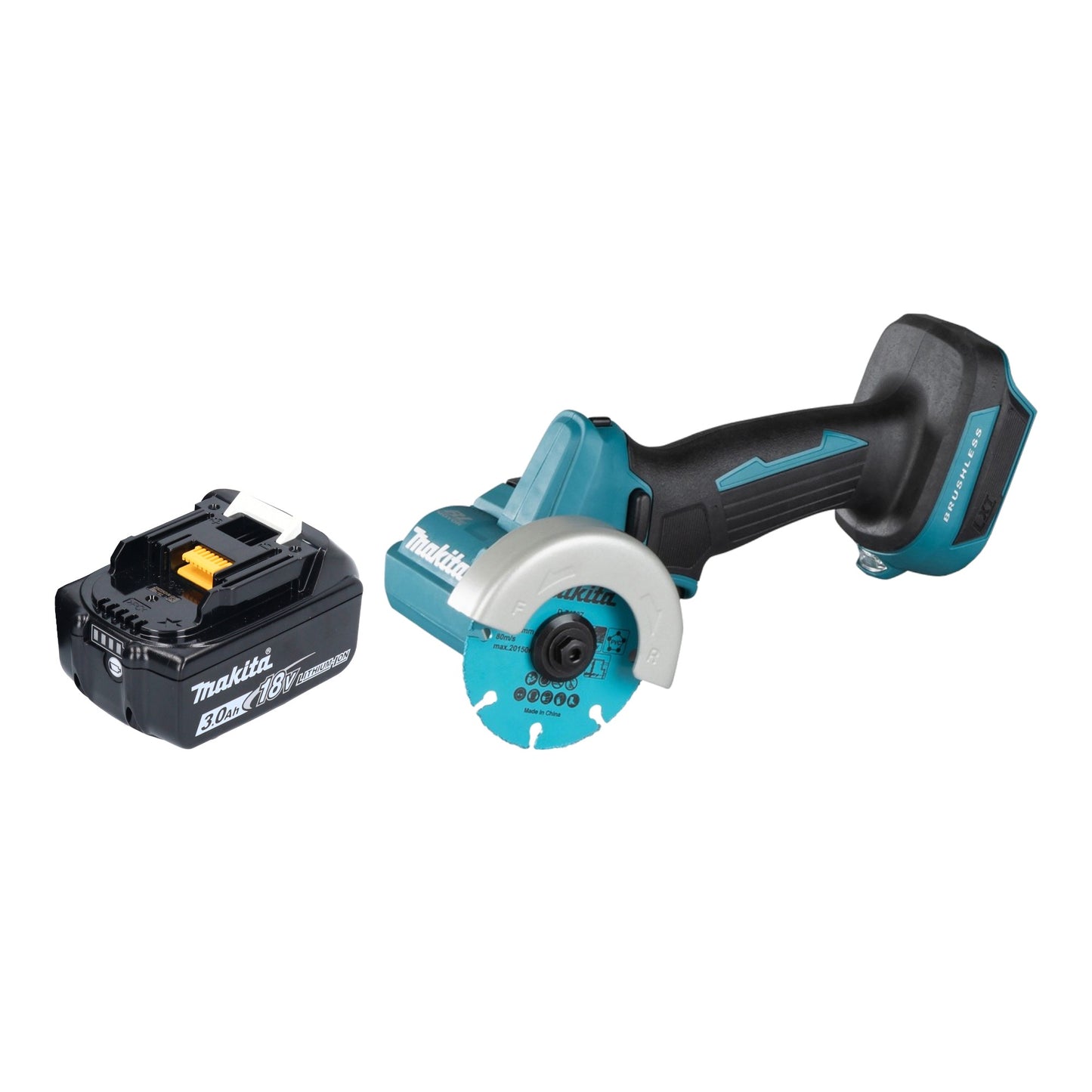 Meuleuse d'angle sur batterie Makita DMC 300 F1 18 V 76 mm sans balais + 1x batterie 3,0 Ah - sans chargeur