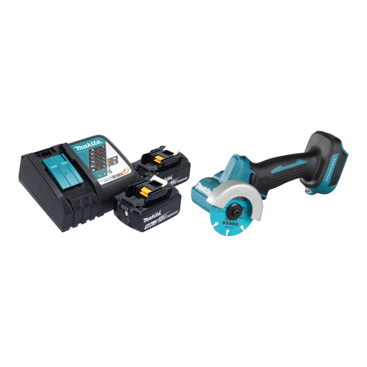 Makita DMC 300 RT Meuleuse d'angle sur batterie 18 V 76 mm sans balais + 2x batteries 5,0 Ah + chargeur