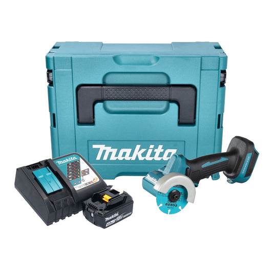 Makita DMC 300 RM1J Akku Winkelschleifer 18 V 76 mm Brushless + 1x Akku 4,0 Ah + Ladegerät + Makpac