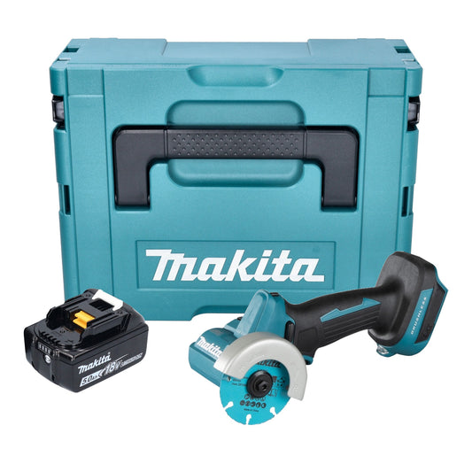 Meuleuse d'angle sur batterie Makita DMC 300 T1J 18 V 76 mm sans balais + 1x batterie 5,0 Ah + Makpac - sans chargeur