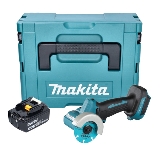 Makita DMC 300 G1J Meuleuse d'angle sans balais 18 V 76 mm + 1x batterie 6,0 Ah + Makpac - sans chargeur