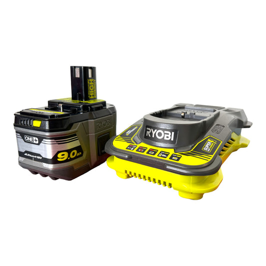 Ryobi RC18150-190 Kit de démarrage 18 V ONE+ 1 batterie Lithium+ haute énergie 9,0 Ah + chargeur rapide (5133004421)