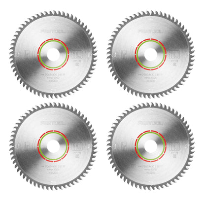 Festool HW 210x2,4x30 TF60 lame de scie circulaire STRATIFIÉ/HPL 4 pièces (4x 493200) 210 x 2,4 x 30 mm 60 dents pour stratifiés, panneaux enduits, verre acrylique, panneaux en résine mélamine et matériaux à surface solide