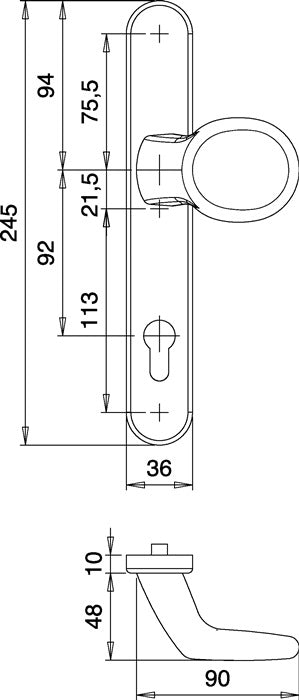 EDI Profiltürgarnitur Kronos 1300/K22/035 Aluminium F12 ( 3000200029 )