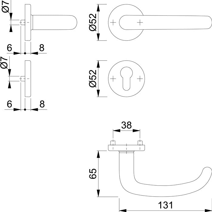 HOPPE Rosettengarnitur San Francisco E1301Z/42KV/42KVS Edelstahl F69 ( 3000202018 )