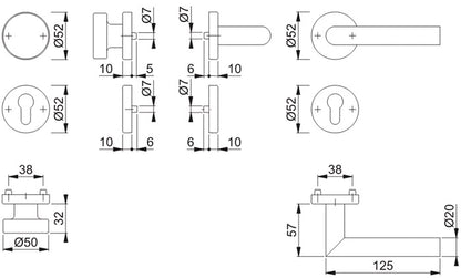 HOPPE Rosettengarnitur Amsterdam E58/42H/42HKVS/1400 Edelstahl F69 ( 3000203117 )