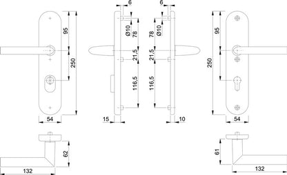 HOPPE kit de protection Stockholm 1140/3332ZA/3410 aluminium F1 (3000209131)