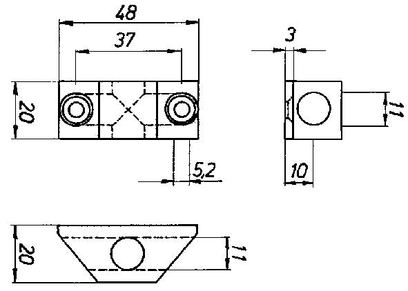 Guide de tige DENI pour base Vario pour tige ronde 10 mm (3000215032)