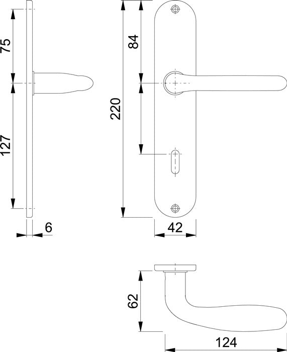 HOPPE Langschildgarnitur Cardiff E1850Z/302 Edelstahl F69 ( 3000252428 )