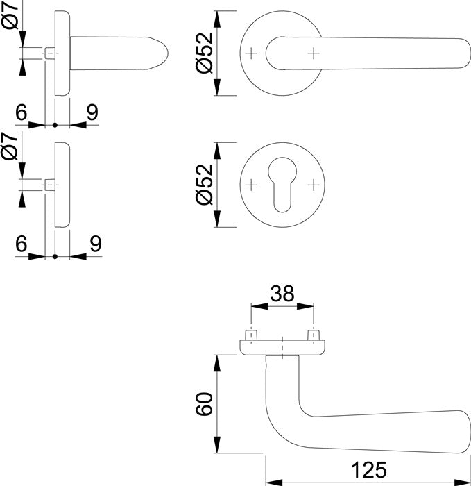 Jeu de rosaces HOPPE Helsingborg E1730Z/17KV/17KVS acier inoxydable F69 (3000252533)