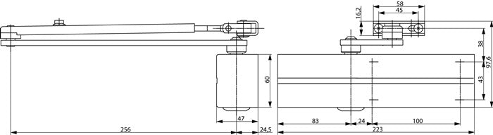 Ferme-porte à ciseaux ASSA ABLOY DC 200 blanc EN 2-4 (3000255169)