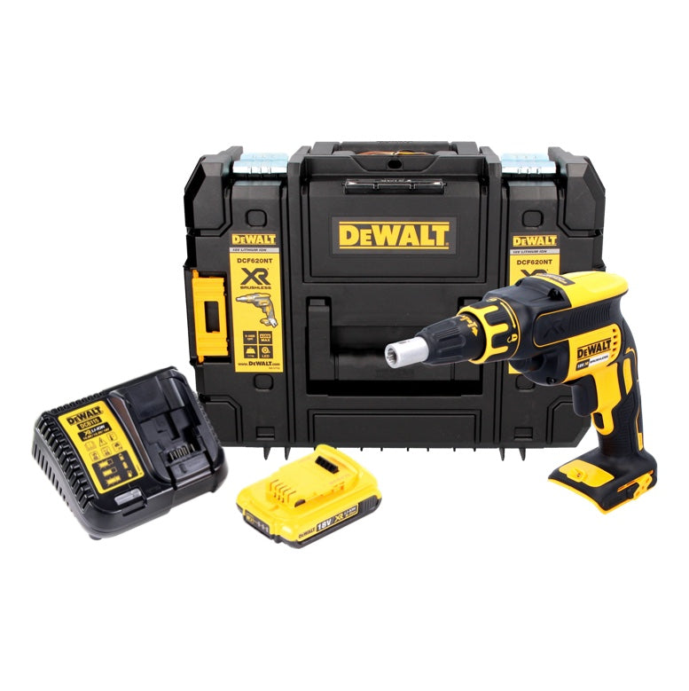 DeWalt DCF 620 D1 Akku Trockenbauschrauber 18 V 30 Nm Brushless + 1x Akku 2,0 Ah + Ladegerät + TSTAK - Toolbrothers