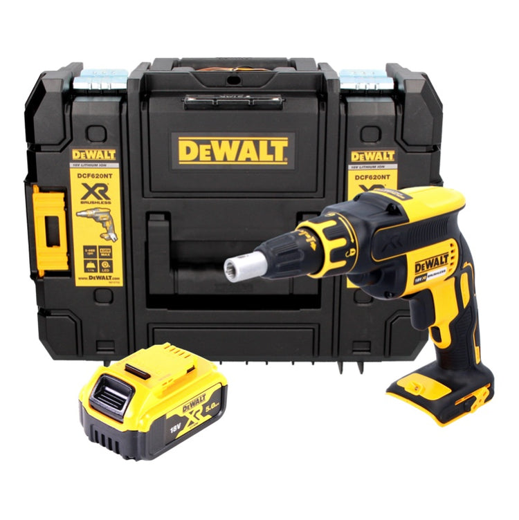 DeWalt DCF 620 NT Akku Trockenbauschrauber 18 V 30 Nm Brushless + 1x Akku 5,0 Ah + TSTAK - ohne Ladegerät - Toolbrothers