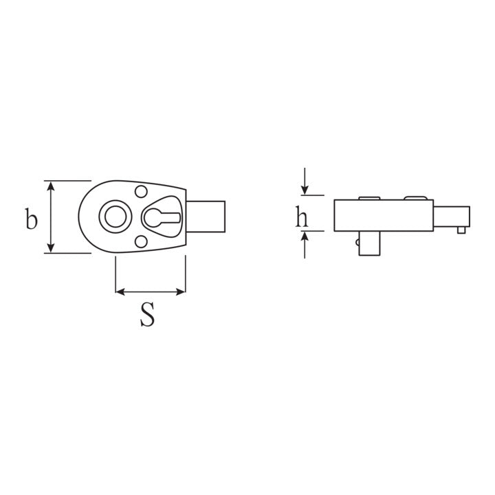 Cliquet réversible à levier enfichable STAHLWILLE 725QR/ 4 1/4″ 9 x 12 mm (4000826588)