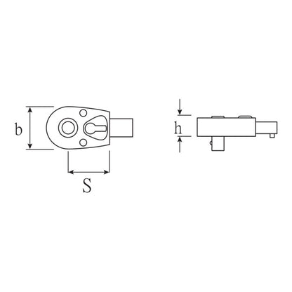 Cliquet réversible à levier enfichable STAHLWILLE 725QR/ 4 1/4″ 9 x 12 mm (4000826588)