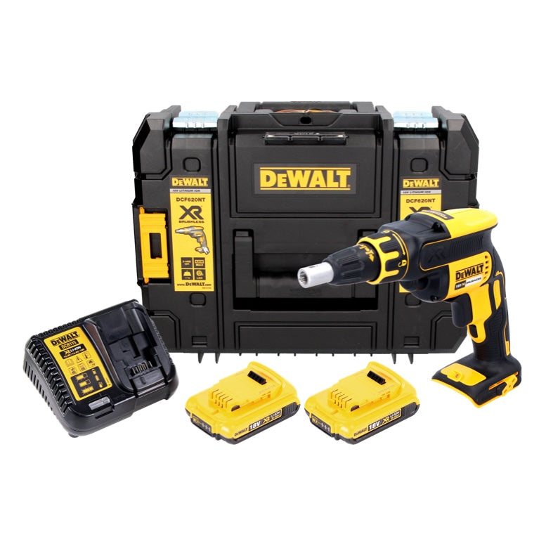 DeWalt DCF 620 D2 Akku Trockenbauschrauber 18 V 30 Nm Brushless + 2x Akku 2,0 Ah + Ladegerät + TSTAK - Toolbrothers