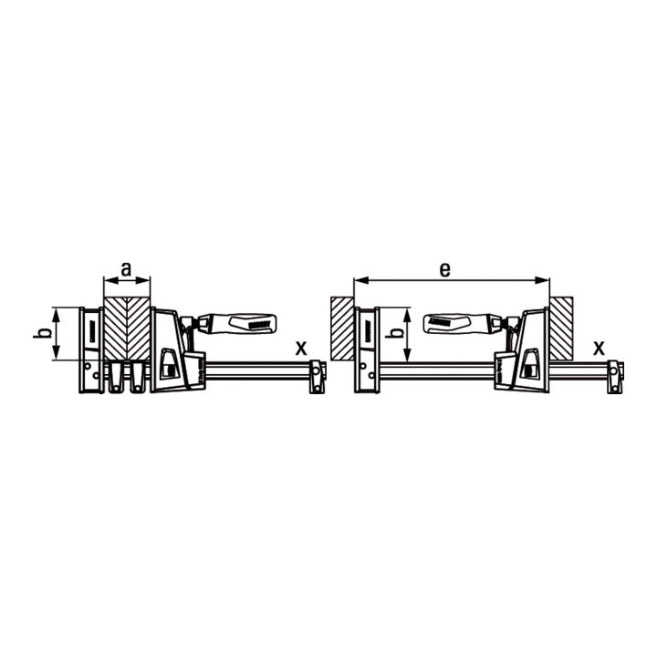 Pince de corps BESSEY KREV100-2K portée 1000 mm projection 95 mm (4000831608)