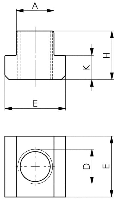 Écrou pour rainure en T AMF (DIN 508) standard d'usine rainure en T 24 mm M20 (4000833211)