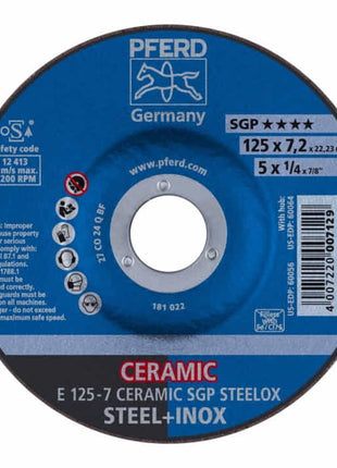 PFERD disque abrasif CERAMIC SGP STEELOX D125xS7mm (4000843237)