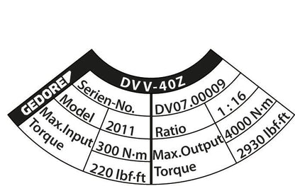 Multiplicateur de couple GEDORE DVV-40Z 4000 Nm 1″ (4000881692)