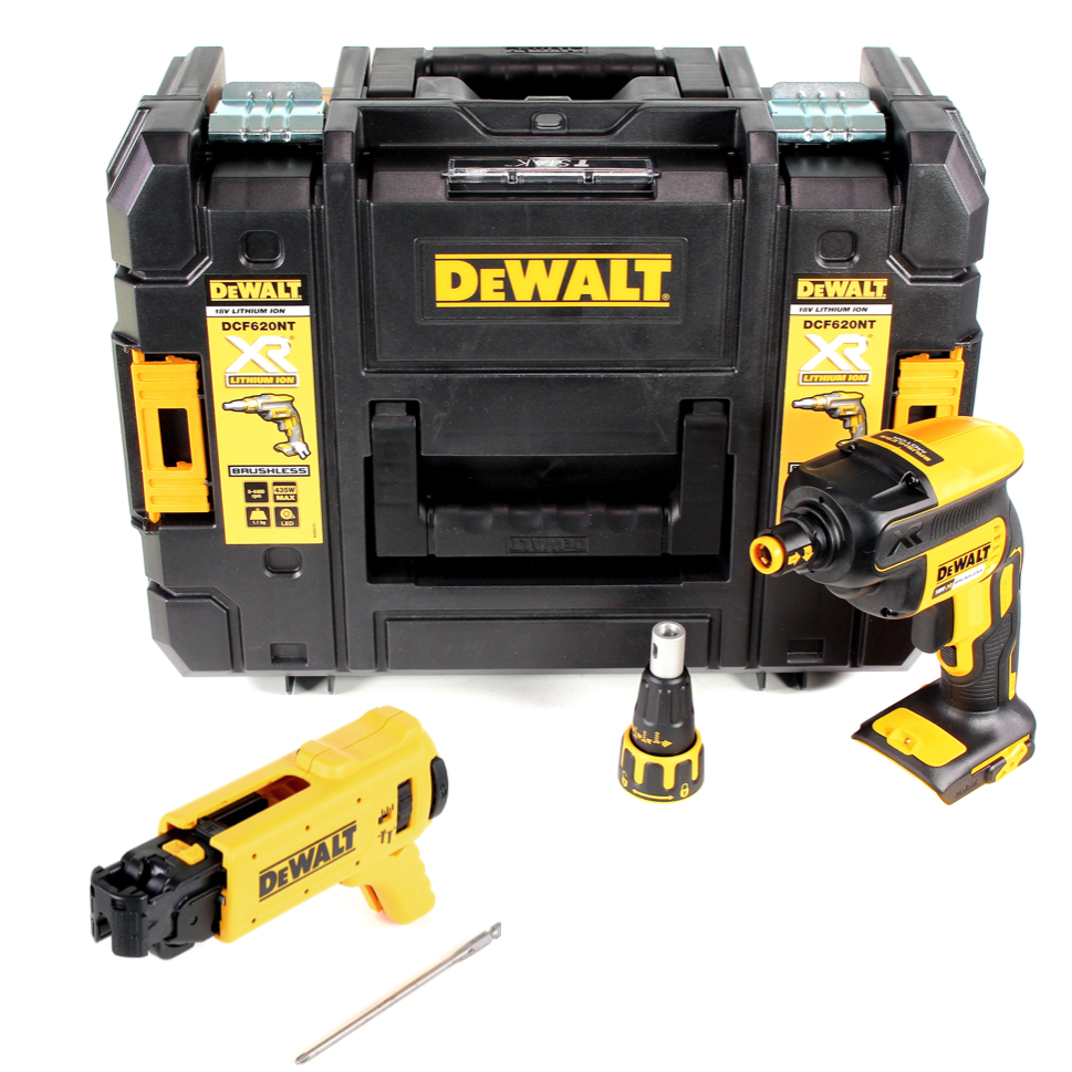 DeWalt DCF 620 NT Akku Trockenbauschrauber 18V 1/4" Brushless + TSTAK + Magazinvorsatz - ohne Akku, ohne Ladegerät - Toolbrothers