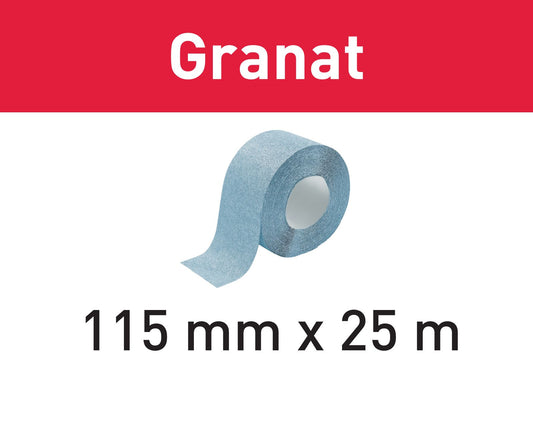 Rouleau abrasif Festool 115x25m P100 GR grenat (201106) pour abrasifs manuels