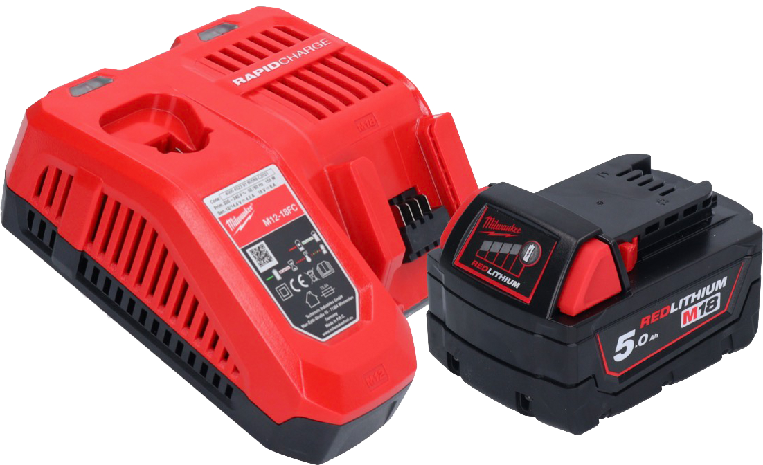 Mélangeur à batterie Milwaukee M18 FPM-501X 18 V 20 l brushless + 1x batterie 5,0 Ah + chargeur + boîtier HD